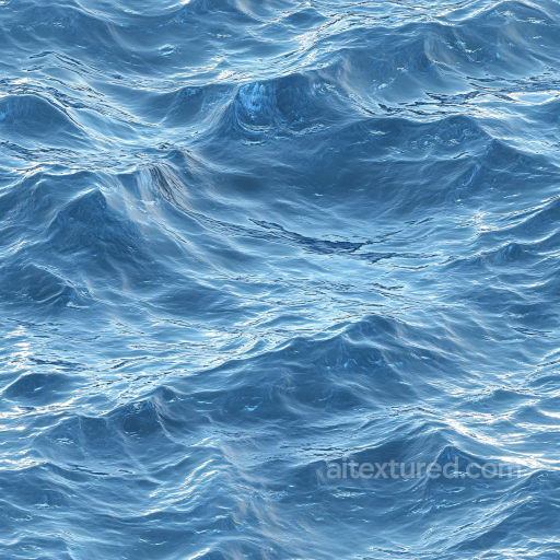 Water PBR Texture Featuring Realistic Ocean Surface Waves and Highlights seamless Water PBR texture