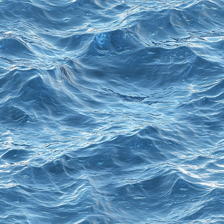 Water Featuring Realistic Ocean Surface Waves and Highlights seamless PBR texture preview
