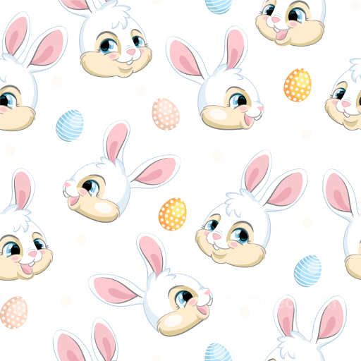 All Easter Digital paper Texture of Cute Easter Bunny Heads and Colored Eggs seamless All Easter Digital paper PBR texture