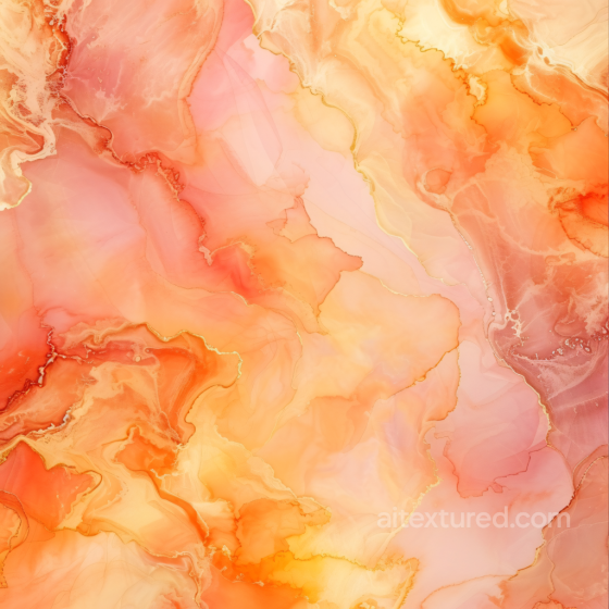 Alcohol Ink PBR Texture Featuring Warm Orange and Peach Fluid Waves Alcohol ink texture preview