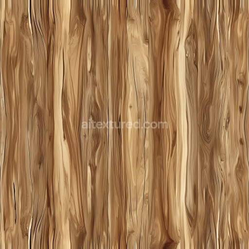 Seamless 3D PBR Texture of Natural Hickory Wood Planks with Rich Grain and Knots