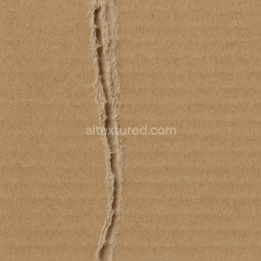 Seamless 3d texture pbr 8k featuring cardboard tear with fiber strands and surface variation