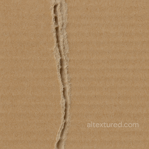 Featuring Cardboard Tear With Fiber Strands And Surface Variation seamless Cardboard PBR texture