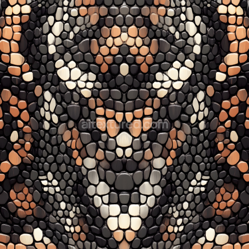 Seamless 3D PBR Reptilian Skin Texture with Glossy Multi-Toned Scales