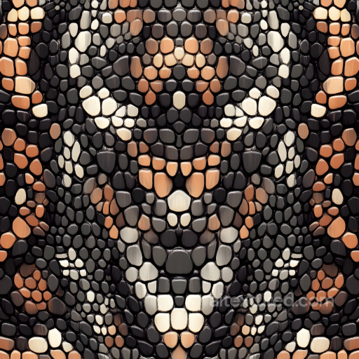 Reptilian Skin Texture with Glossy Multi-Toned Scales seamless Skin PBR texture