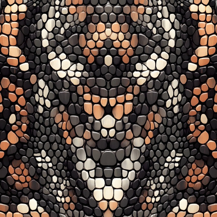 Reptilian Skin with Glossy Multi-Toned Scales seamless PBR texture preview