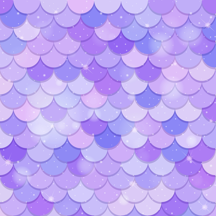 Mermaid Scale with Soft Purple Pastel Colors & Sparkles seamless PBR texture preview