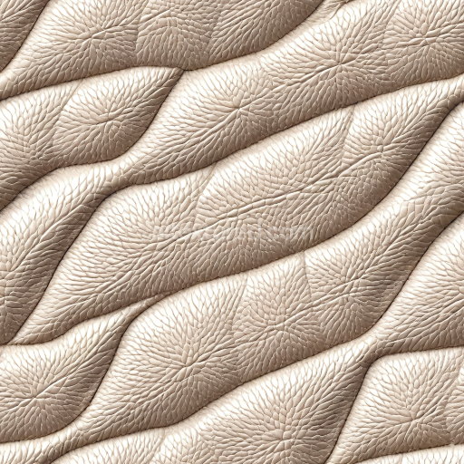 Seamless 3D Quilted Metallic Leather PBR Texture with Radiating Pebbled Grain