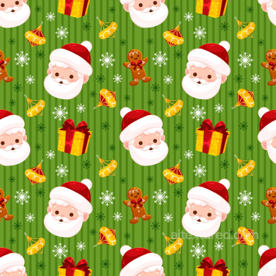 Featuring Santa Claus, Gifts, and Snowflakes on Green Stripes All Christmas Digital paper texture preview