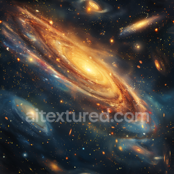 seamless Seamless 3D Space PBR Texture Featuring Glowing Galaxy Clouds and Dense Star Clusters texture 8k free download PBR