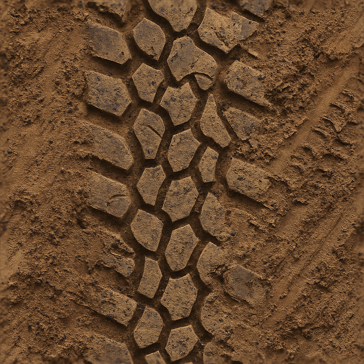 Offroad Tire Knobby Tread Tire Print Pattern Tire Track Overlay Asphalt seamless PBR texture preview