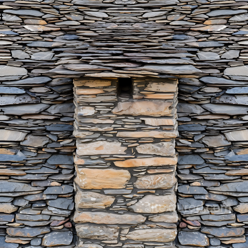 Layered Slate Stone Wall PBR Texture with Earthy Tones and Stratified Pattern seamless Stone PBR texture