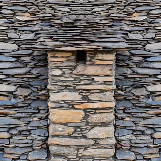 Layered Slate Stone Wall PBR Texture with Earthy Tones and Stratified Pattern Stone texture preview