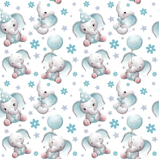 pattern PBR texture with playful baby elephants and pastel floral motifs seamless Pattern Bundle PBR texture