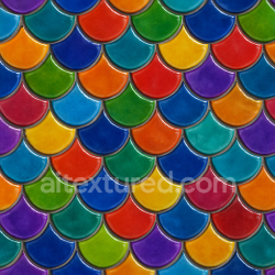 seamless Seamless 3d texture pbr 8k fish scale tiles mosaic with vibrant colors and glossy finish surface texture 8k free download PBR