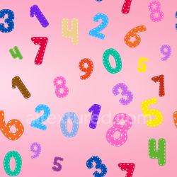 seamless Seamless 3D PBR Texture of Colorful Stitched Numbers on Pink Fabric Background texture 8k free download PBR