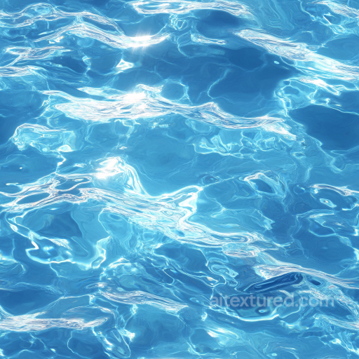 Pool Water Texture with Bright Sunlit Ripples and Transparency seamless Water PBR texture
