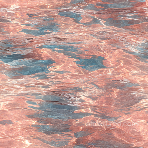 Water PBR Texture Featuring Rosy Toned Reflective Surface and Subtle Wave Patterns seamless Water PBR texture