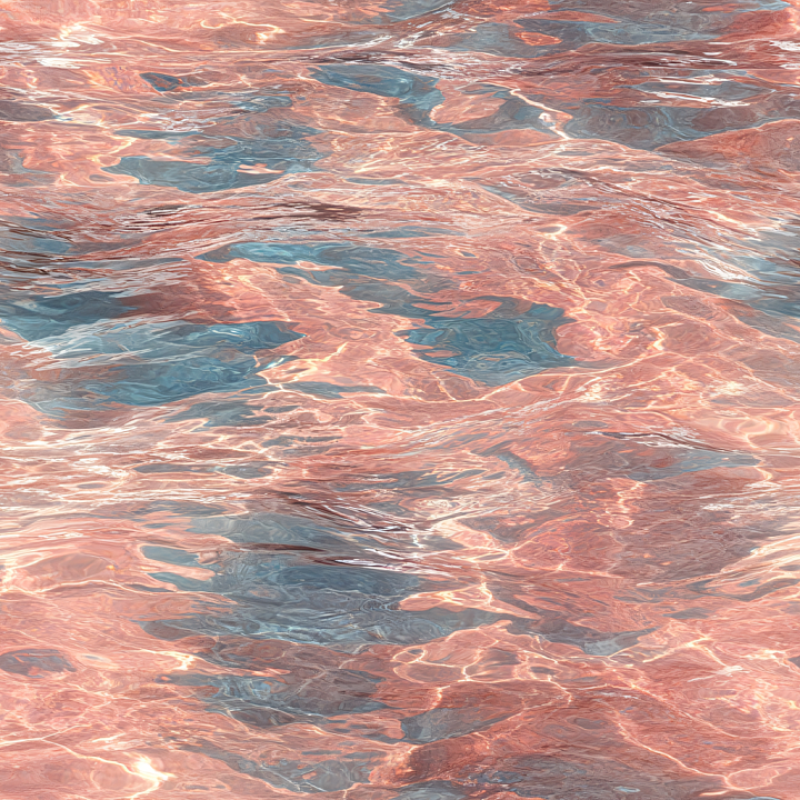 Water Featuring Rosy Toned Reflective Surface and Subtle Wave Patterns seamless PBR texture preview