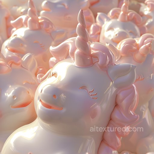 Inflated Plastic Unicorn Texture with Glossy Pink Highlights seamless Inflated PBR texture