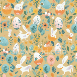seamless Seamless 3D PBR Easter Digital Paper Texture with Bunnies, Eggs, and Floral Motifs texture 8k free download PBR