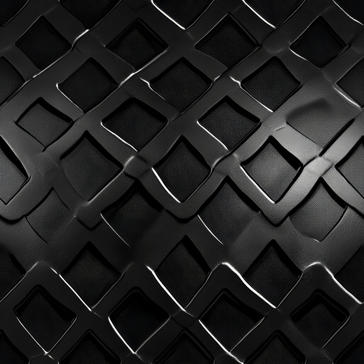 Black Glossy Steel Featuring Raised Geometric Panels seamless PBR texture preview
