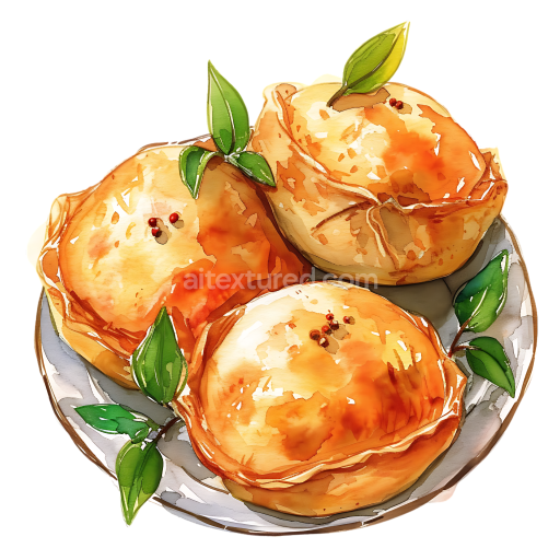 Watercolor Bolivian Salteñas Savory Pastries Breakfast Illustration