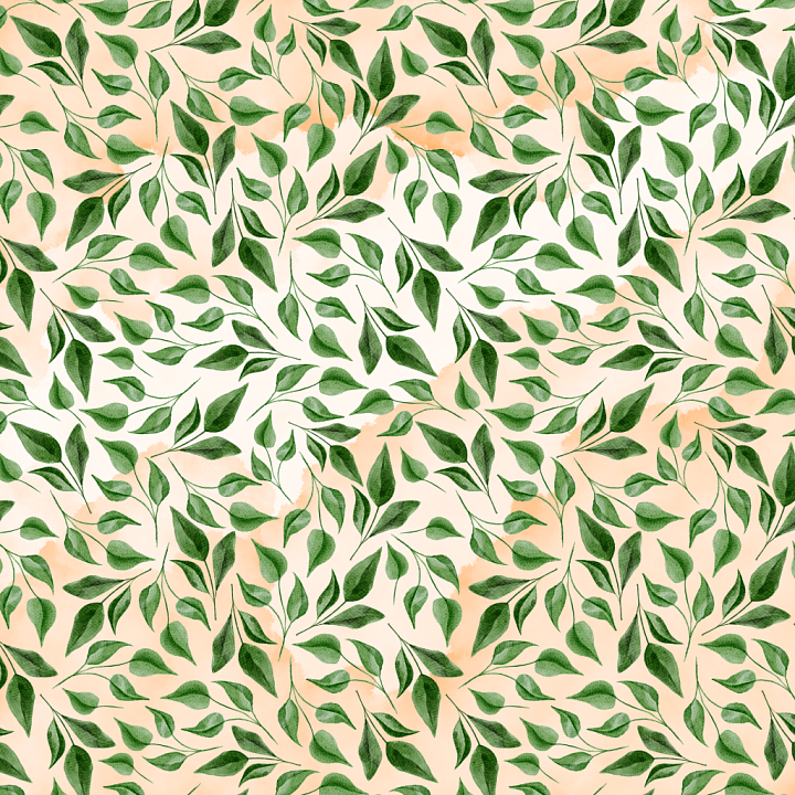 with Watercolor Greenery Leaf Pattern seamless PBR texture preview