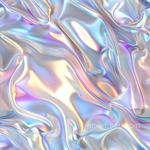 Seamless 3D PBR Texture of Iridescent Glossy Fabric with Colorful Highlights texture preview