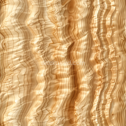 Seamless 3D PBR Texture of Light Pine Wood with Distinctive Wavy Grain Pattern