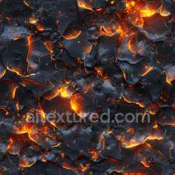seamless Seamless 3D PBR Texture of Glowing Cracked Lava Rock with Fiery Highlights texture 8k free download PBR