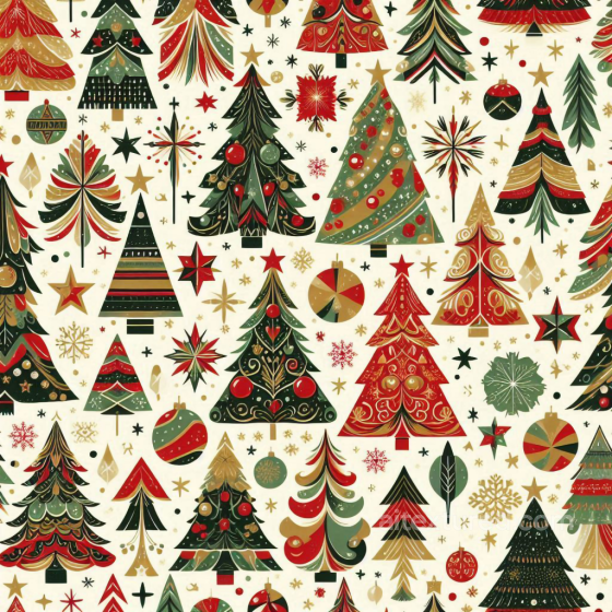 All Christmas Digital paper Texture of Stylized Christmas Trees and Ornaments Pattern All Christmas Digital paper texture preview