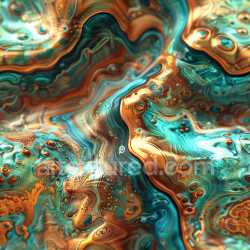seamless Seamless 3D PBR Texture Featuring Glossy Turquoise and Copper Swirling Patterns texture 8k free download PBR