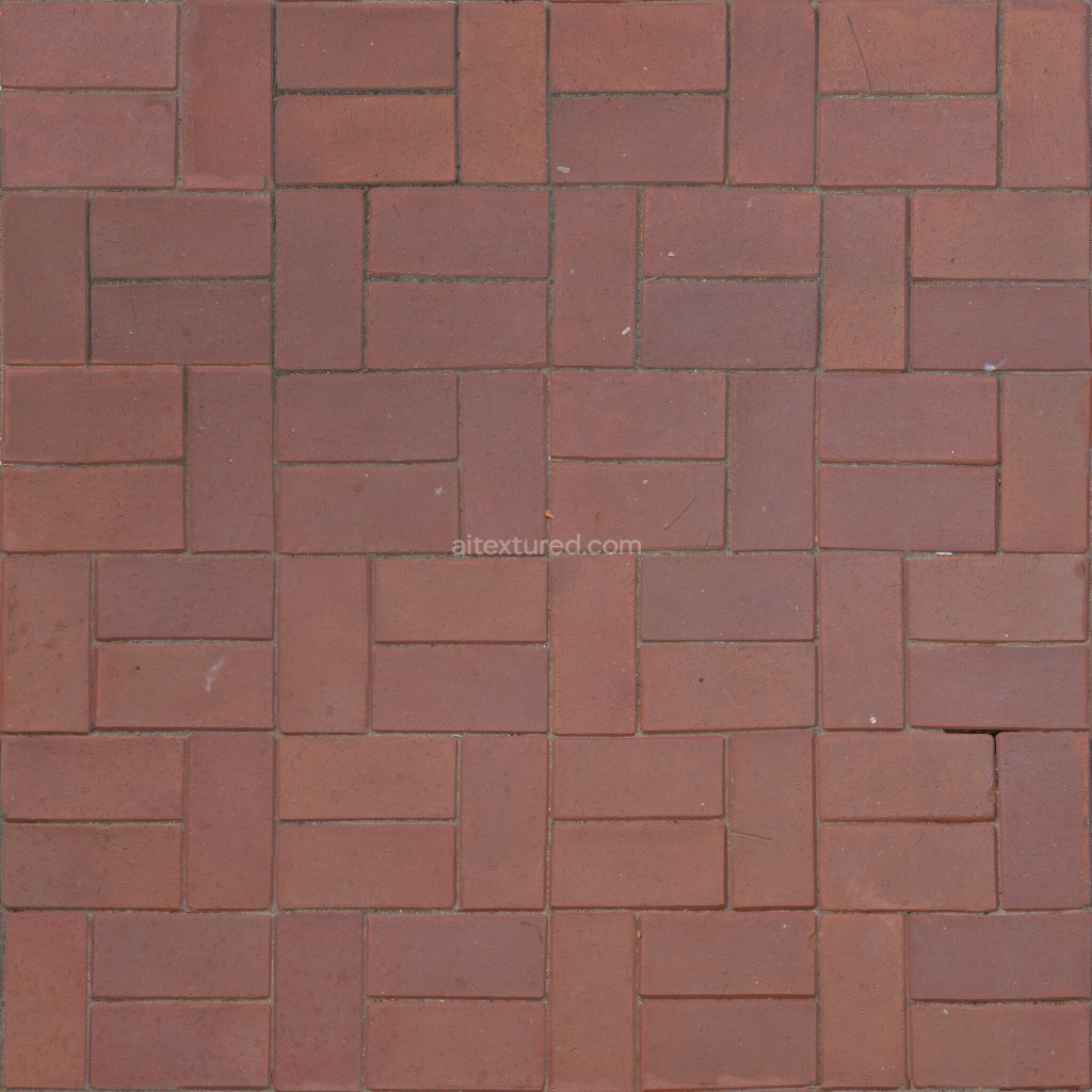 Seamless paving stones texture with red bricks