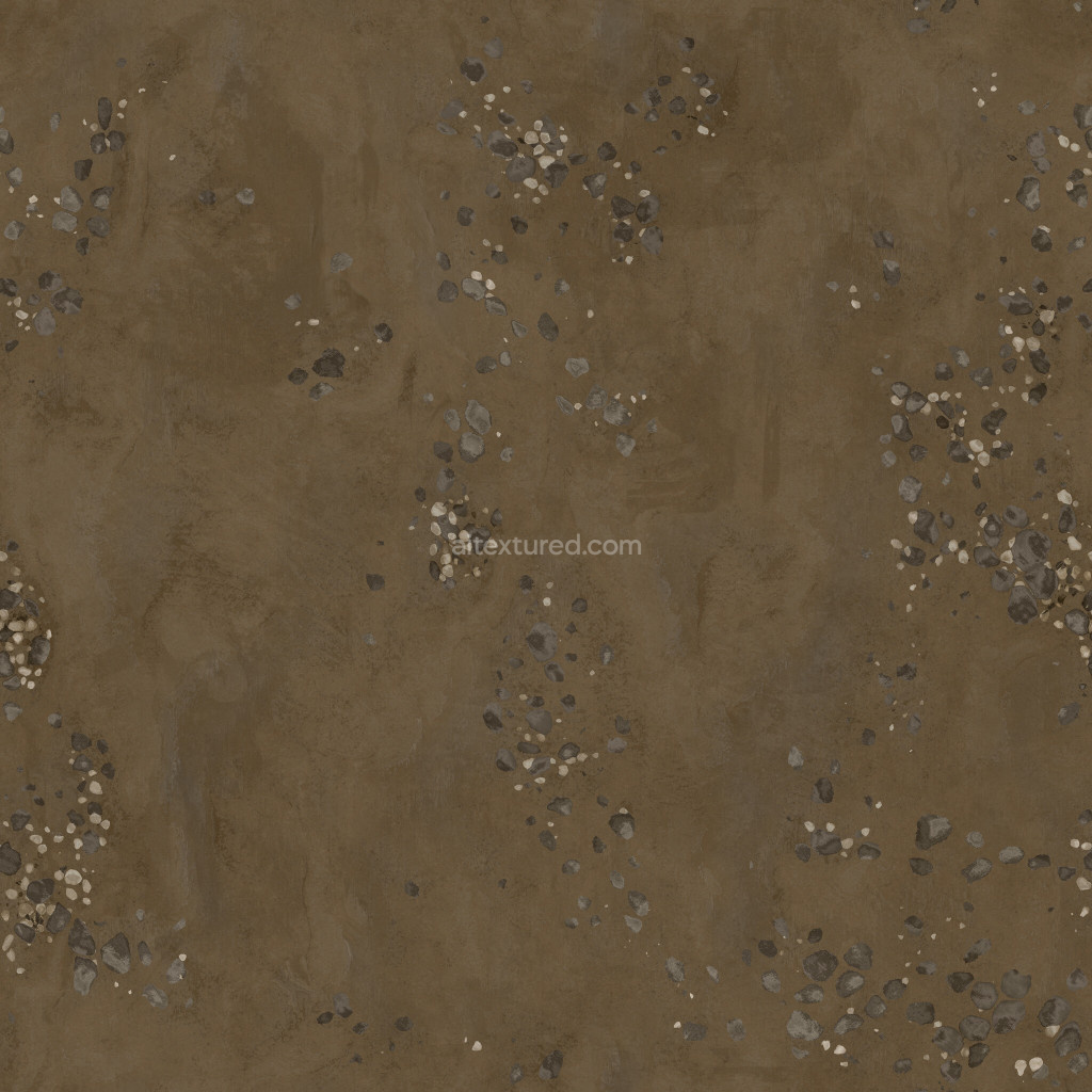 Seamless PBR ground texture with rocky details