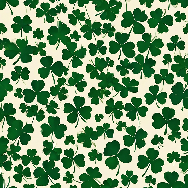 with Dark Green Shamrocks on Cream Background seamless PBR texture preview