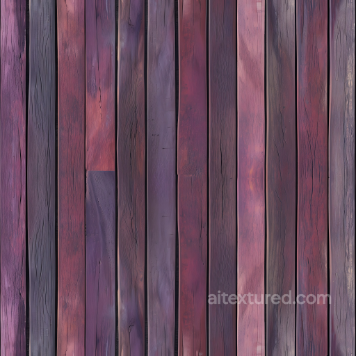 Purple-Stained Wooden Floor Planks Texture with Natural Grain seamless Wood PBR texture