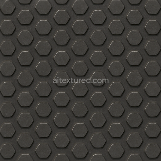 Seamless 3d texture pbr 8k tactile plate hexagonal bumps on anti glare matte black metal plate