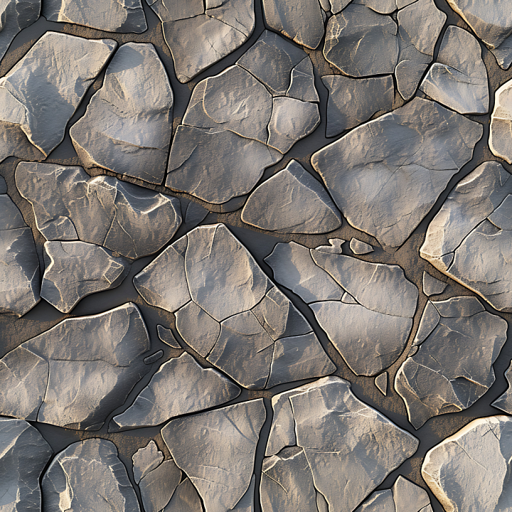 Weathered Stone Wall with Cracked Slate Look seamless PBR texture preview