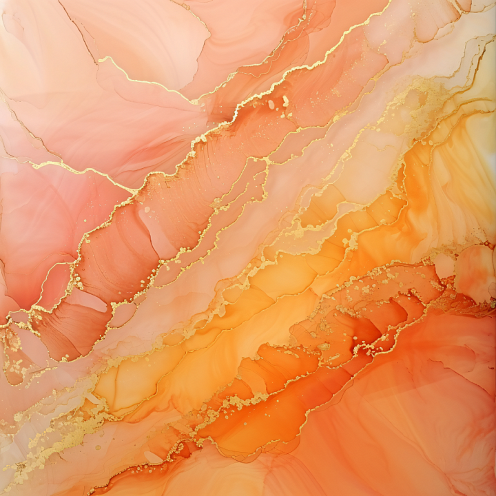 Alcohol Ink Featuring Peach Tones and Gold Veining seamless PBR texture preview
