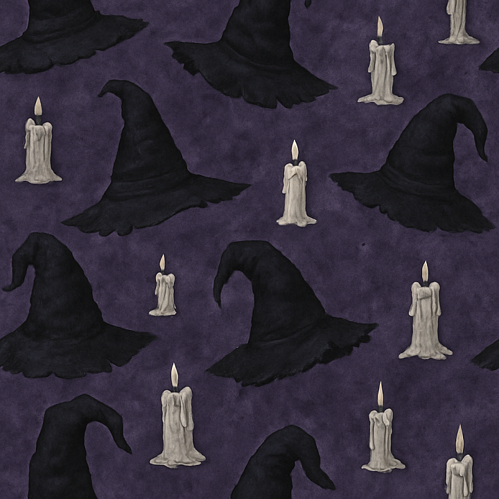 Witch Hat Fabric With Spooky Purple Hues seamless PBR texture preview