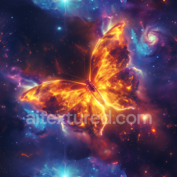 seamless Seamless 3D Space PBR Texture Featuring a Fiery Cosmic Butterfly Nebula texture 8k free download PBR