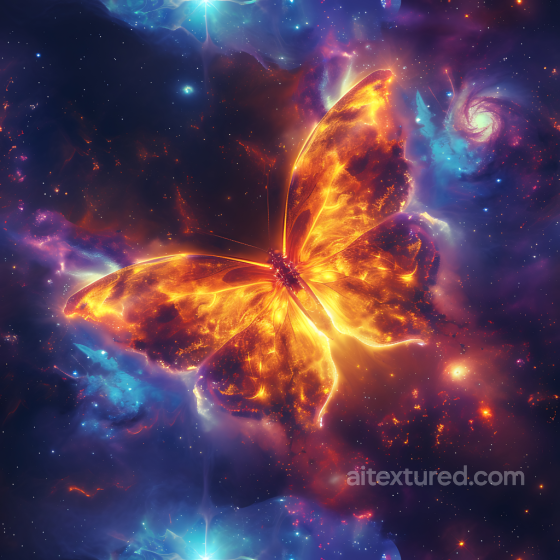 Space PBR Texture Featuring a Fiery Cosmic Butterfly Nebula Star, space, planets texture preview