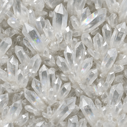 Quartz Crystal Cluster With Prismatic Refraction And Crystal Veins seamless Crystals PBR texture