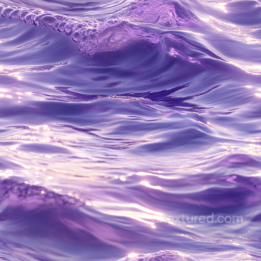 Stylized Purple Ocean Water Seamless Texture with Glossy Waves and Foam seamless Water PBR texture