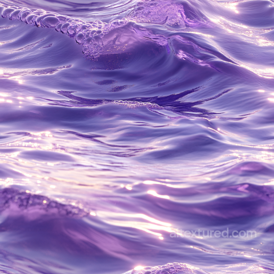 Stylized Purple Ocean Water Seamless Texture with Glossy Waves and Foam Water texture preview