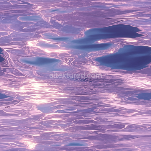 Seamless 3D PBR Texture of Reflective Stylized Purple Water Surface