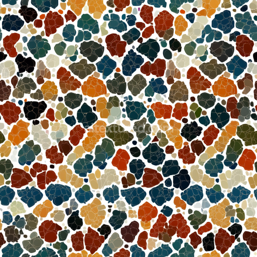Seamless 3D Mosaic PBR Texture Featuring Multicolored Retro Terrazzo Stone Chips texture preview