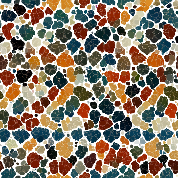 Mosaic Featuring Multicolored Retro Terrazzo Stone Chips seamless PBR texture preview