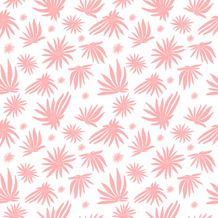 Floral Pattern with Soft Pink Hand-Drawn Motifs seamless PBR texture preview